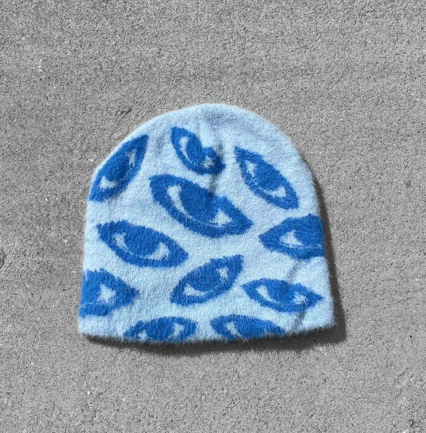 Blue Biblical Mohair Beanie