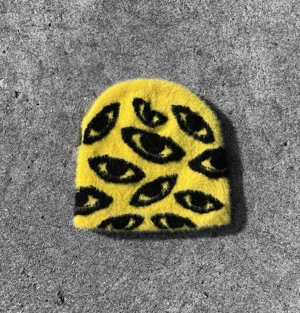 Yellow/Black Biblical Mohair Beanie